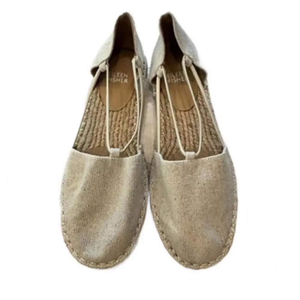 Eileen Fisher Lee d’Orsay Beige Espadrille Flats Women’s Size 7.5 New w/o‎ Tags